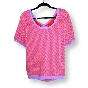 Maeve Pink and Purple Short Sleeve Top